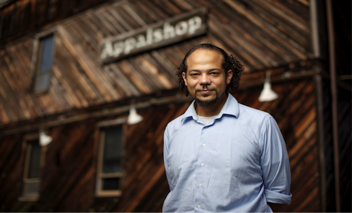 Alex Gibson stands in front of Appalshop