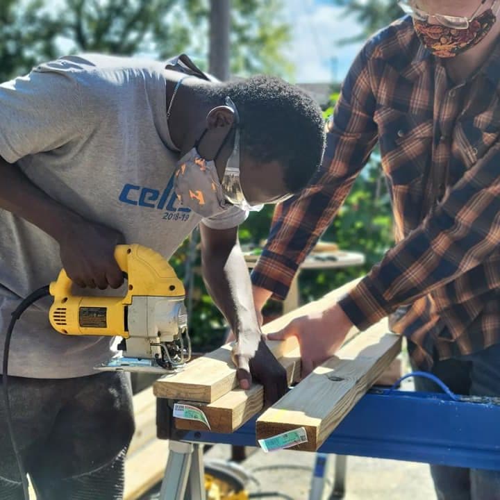 Students assist in building a home for Habitat for Humanity