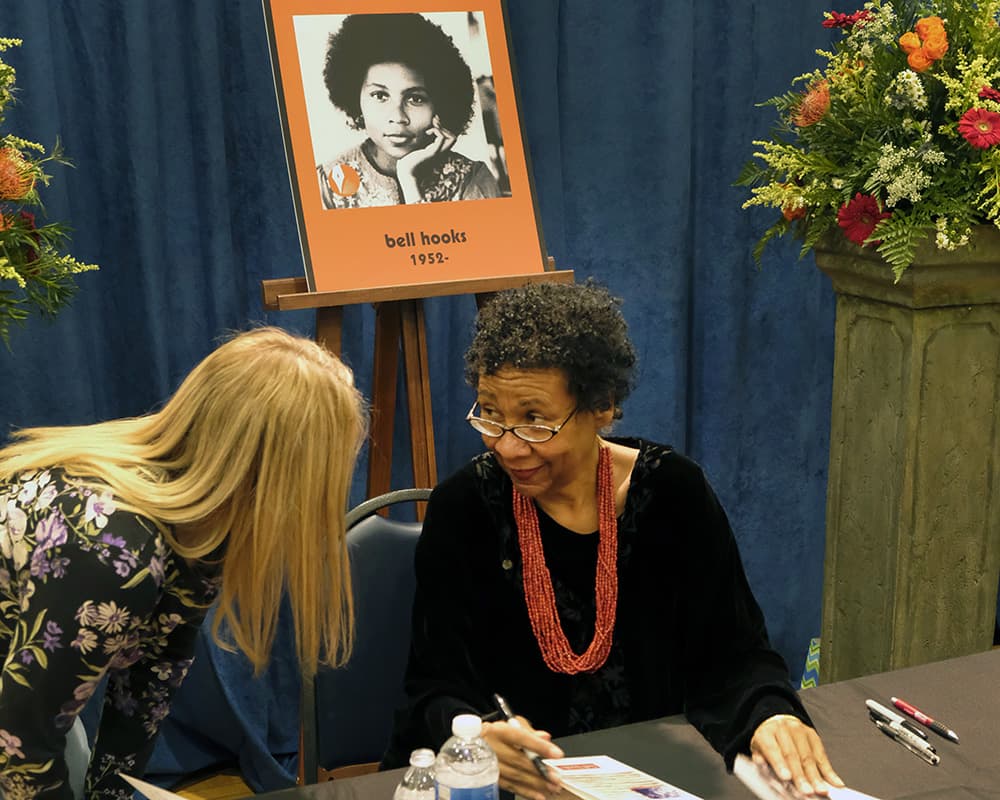 bell hooks at a book signing