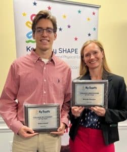 Robert Immell was presented with College Physical Education Student of the Year, and Dr. Michelle Thornton was presented with College Professor of the Year.