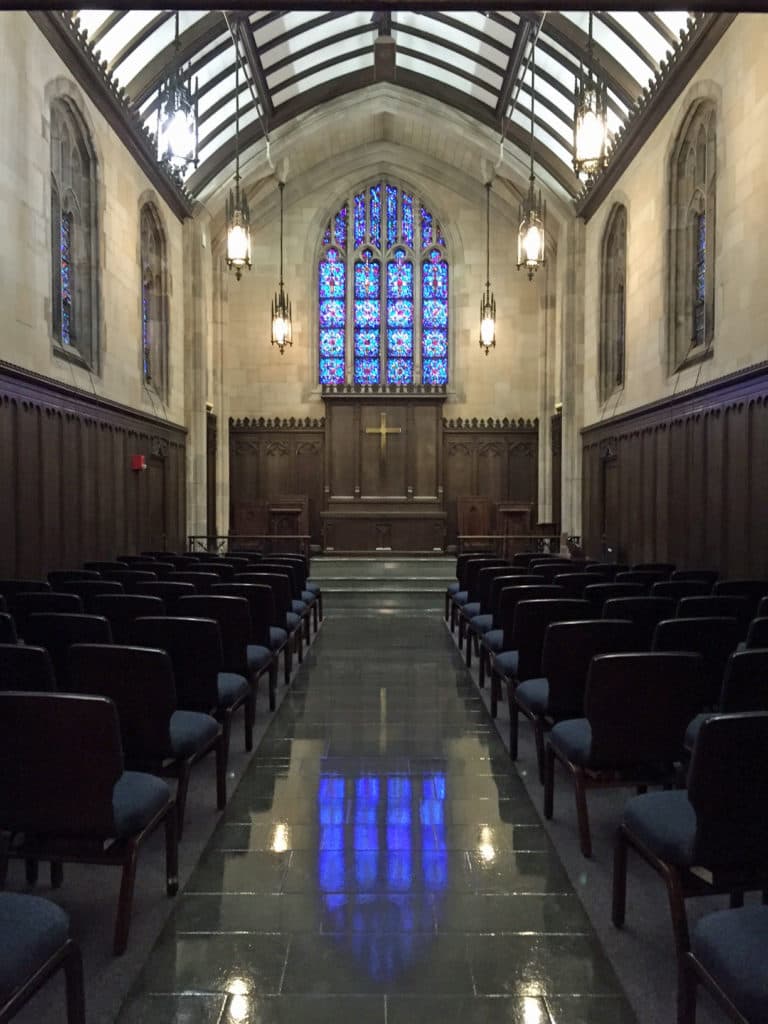 Inside of Danforth Chapel from back door