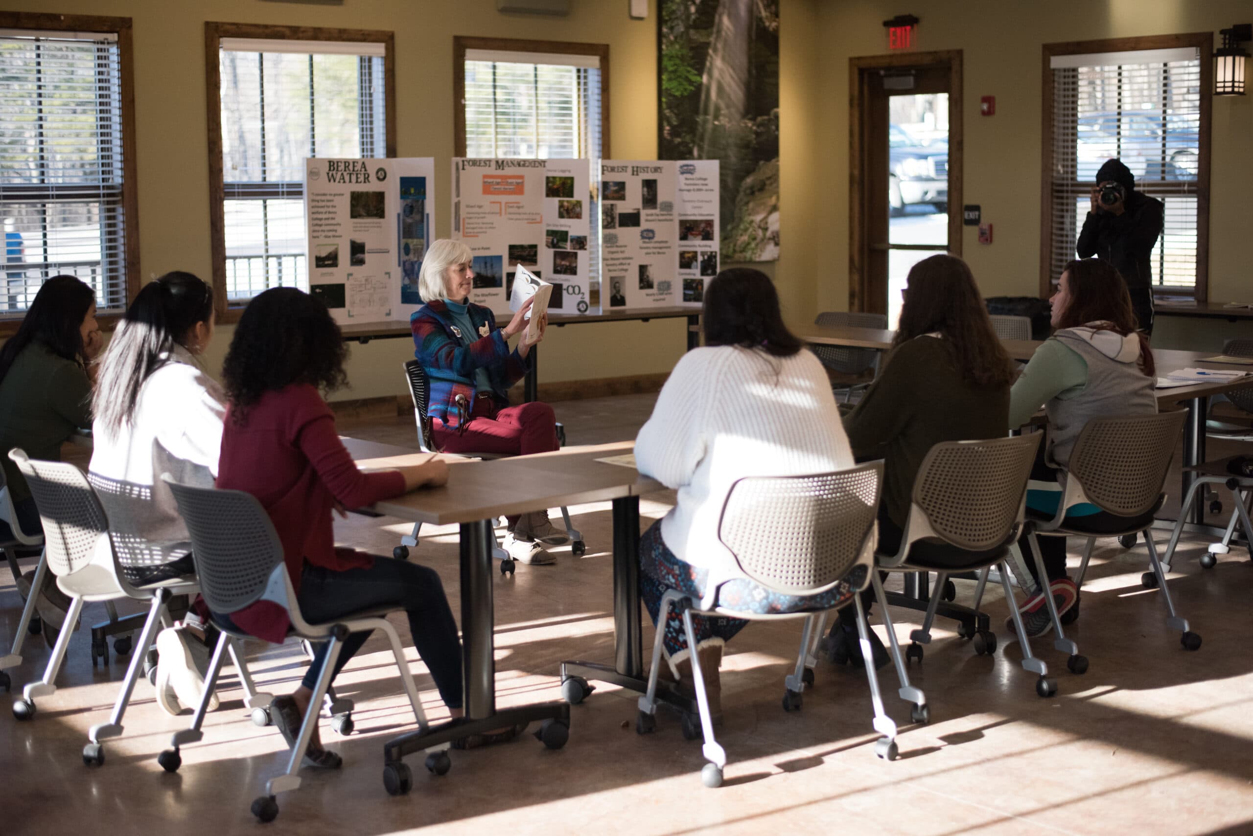 Group in Forestry Outreach Center classroom