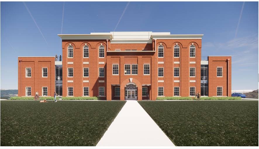 Rendering of the new building that will replace the Edwards Building.