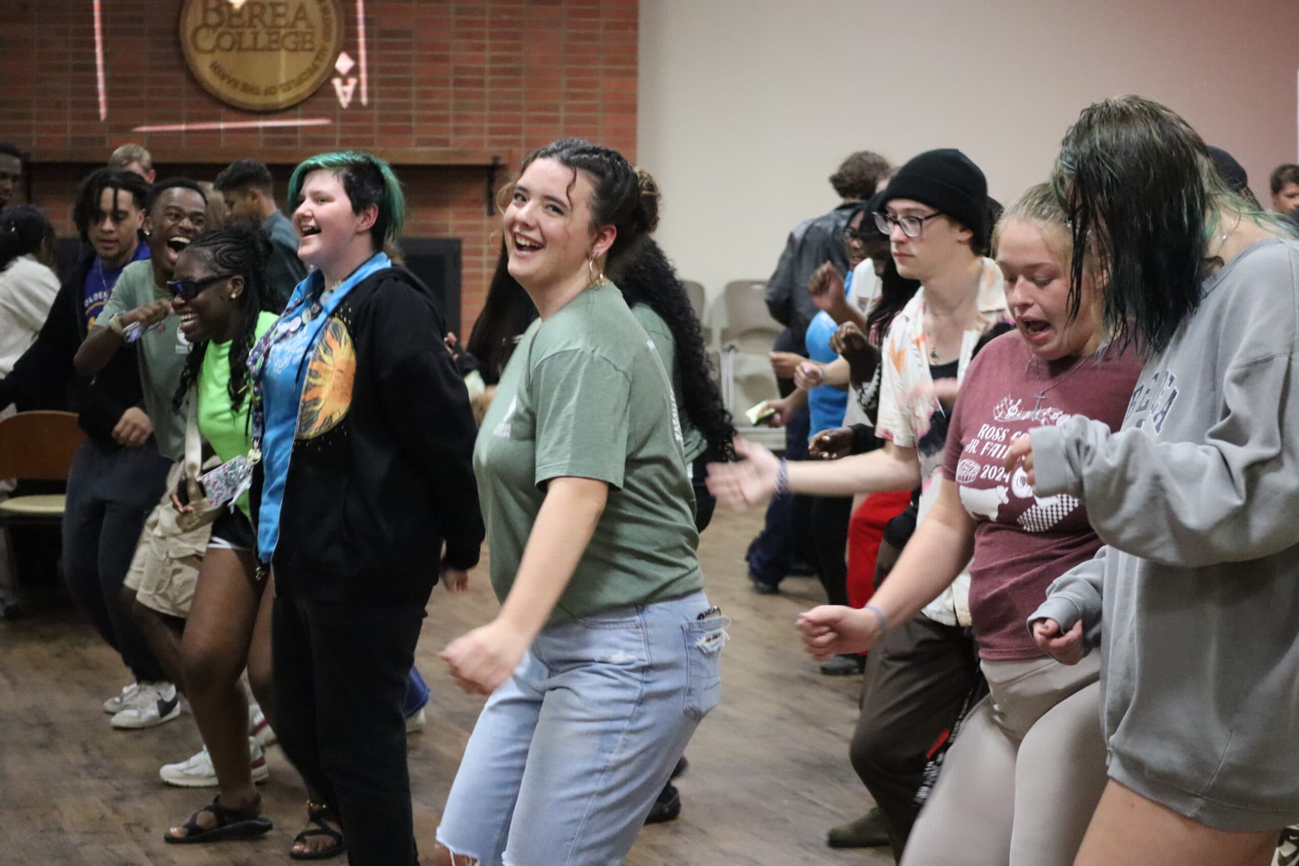 Students dancing and laughing