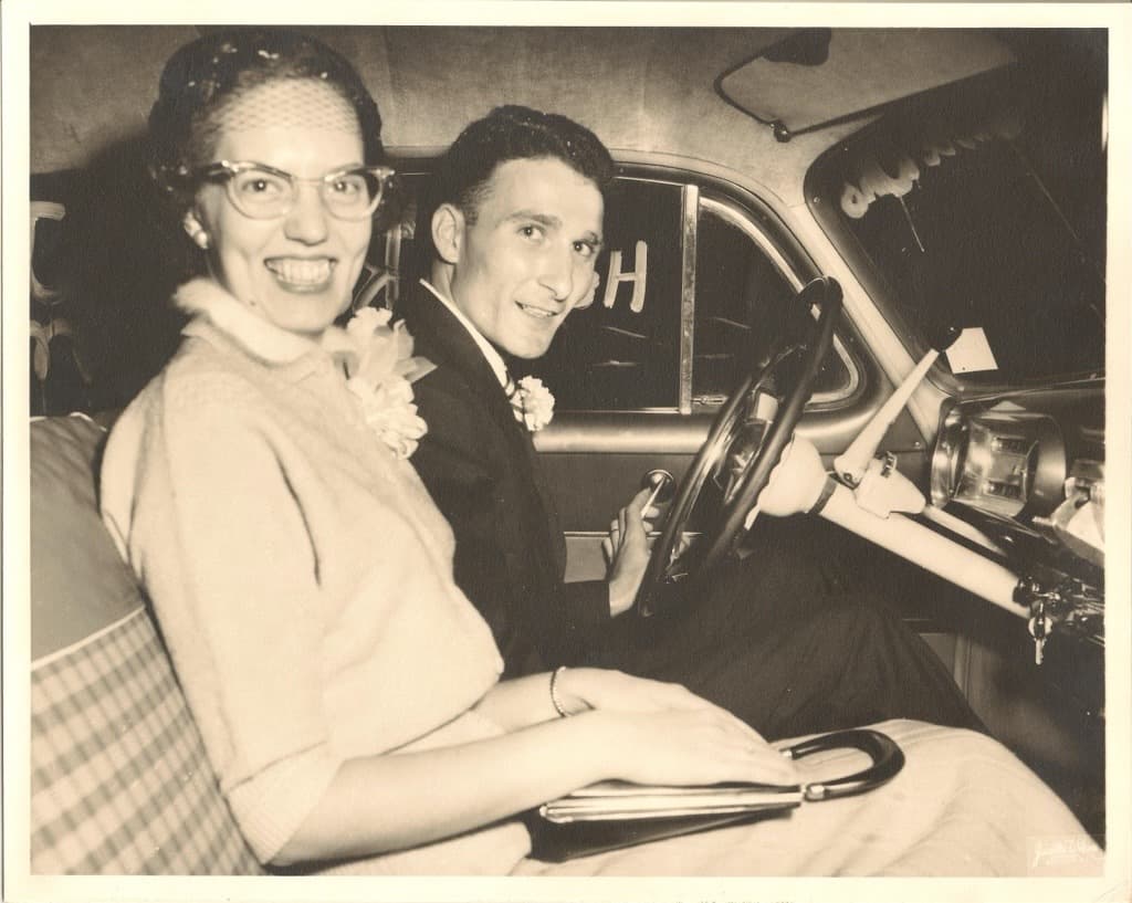 Charles and Dorothy Larew leaving for their honeymoon.